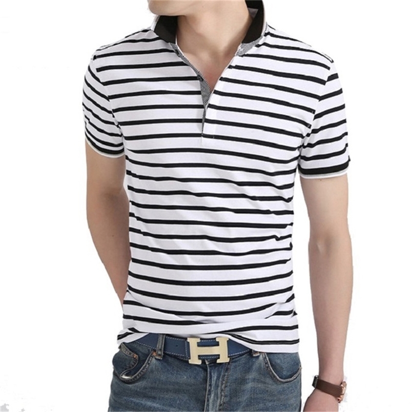 Men Polo Shirt Summer Men Business Casual Breathable White Striped Short Sleeve Polo Shirt Pure Cotton Work Clothes Polos 220402
Men Polo Shirt Summer Men Business Casual Breathable White Striped Short Sleeve Polo Shirt Pure Cotton Work Clothes Polos 220402