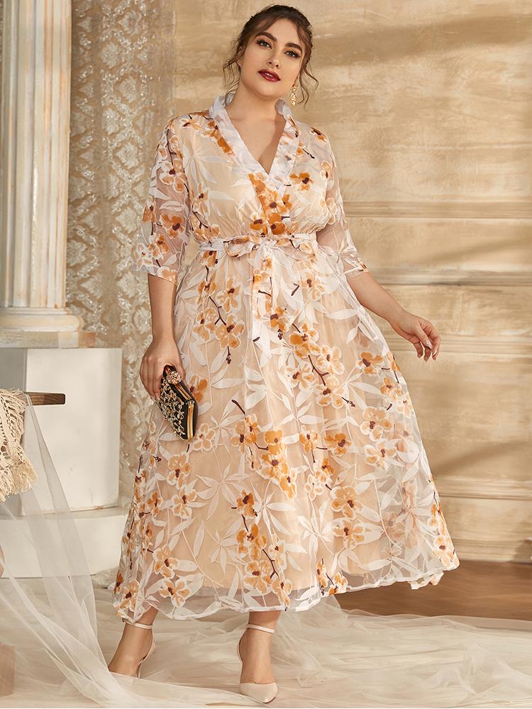 Plus Size Dresses Chic And Elegant Women Dress Vitality Floral Spring For 2022 Evening Party Festival Large ClothingPlus, As pic
Plus Size Dresses Chic And Elegant Women Dress Vitality Floral Spring For 2022 Evening Party Festival Large ClothingPlus, As pic