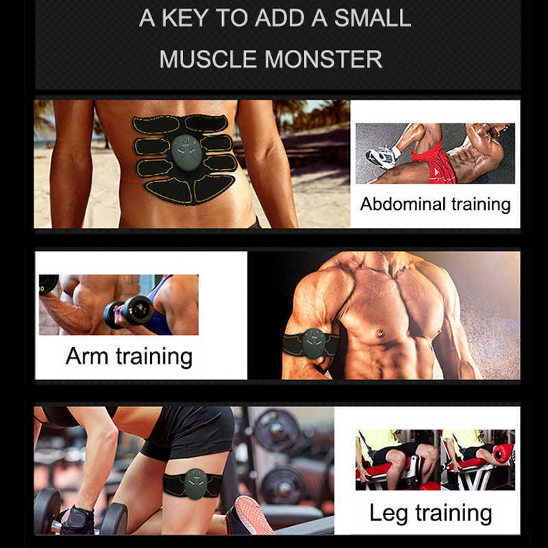 Smart EMS Muscle Stimulator Wireless Electric Pulse Treatment ABS Fittness Slimming Beauty Abdominal Muscle Exerciser Trainer25296