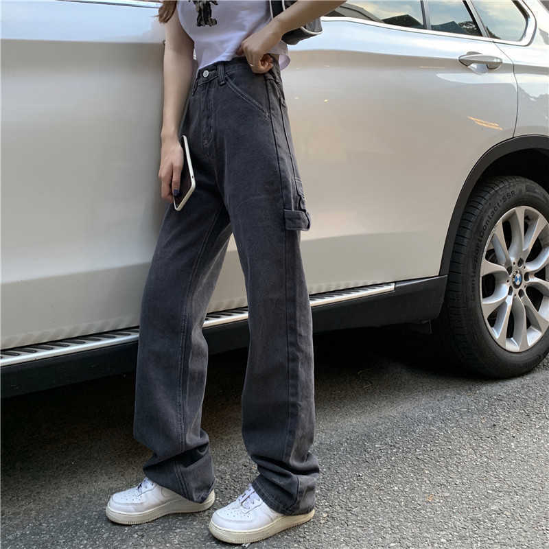 Woman Jeans High Waist Clothes Vintage Wide Leg Denim Clothing bf Streetwear Fashion Moto punk Harajuku hip hop Straight Pants 210608, Gray
Woman Jeans High Waist Clothes Vintage Wide Leg Denim Clothing bf Streetwear Fashion Moto punk Harajuku hip hop Straight Pants 210608, Gray