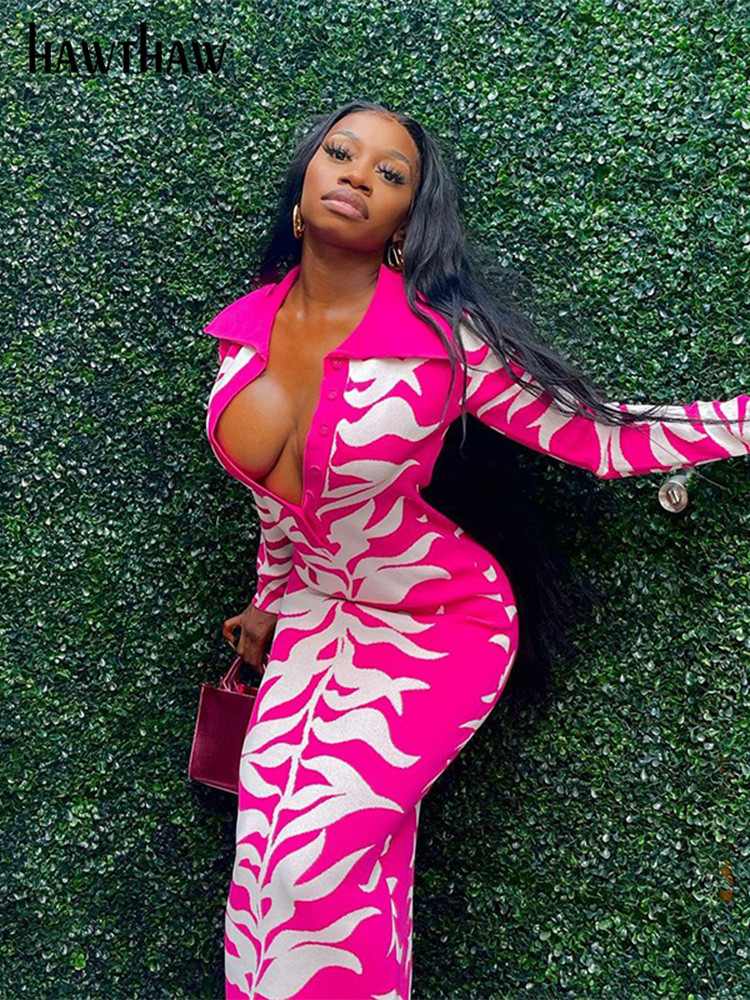 Hawthaw Women Autumn Long Sleeve Floral Printed Bodycon Pink Long Dress 2021 Fall Wholesale Clothes Streetwear Dropshipping, Red brown
Hawthaw Women Autumn Long Sleeve Floral Printed Bodycon Pink Long Dress 2021 Fall Wholesale Clothes Streetwear Dropshipping, Red brown