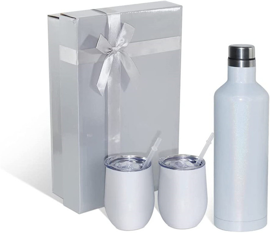 Stock sublimation wine gift set 17oz Stainless Steel Wine Bottle Set 17oz wine Bottle with two 12oz glasses tumblers best gift set sxa10, As picture 
Stock sublimation wine gift set 17oz Stainless Steel Wine Bottle Set 17oz wine Bottle with two 12oz glasses tumblers best gift set sxa10, As picture