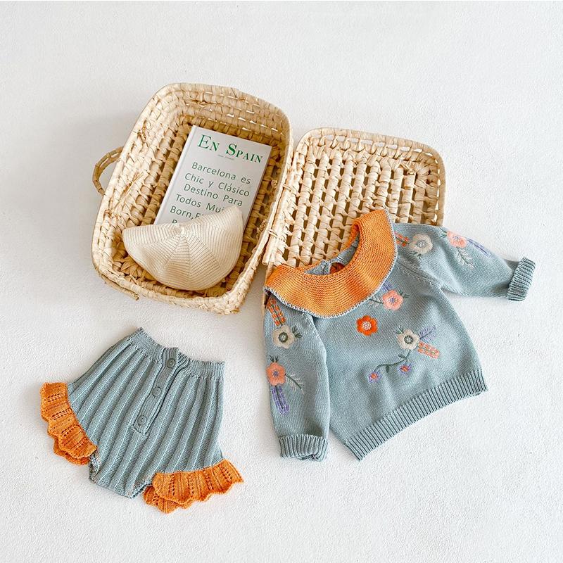 Clothing Sets Spring And Autumn Baby Girl Knitted Suit Long Sleeve Embroidered Ruffle Collar Tops Lace Pants 2-Piece Fashion SuitClothing
Clothing Sets Spring And Autumn Baby Girl Knitted Suit Long Sleeve Embroidered Ruffle Collar Tops Lace Pants 2-Piece Fashion SuitClothing