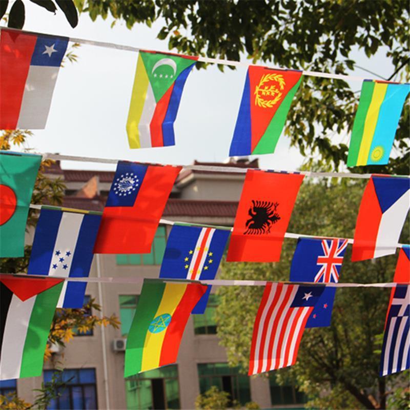 100/200 Fashion Countries National Flags Banner International World Flags String Flags Bunting Banner For Party Decorations 220719