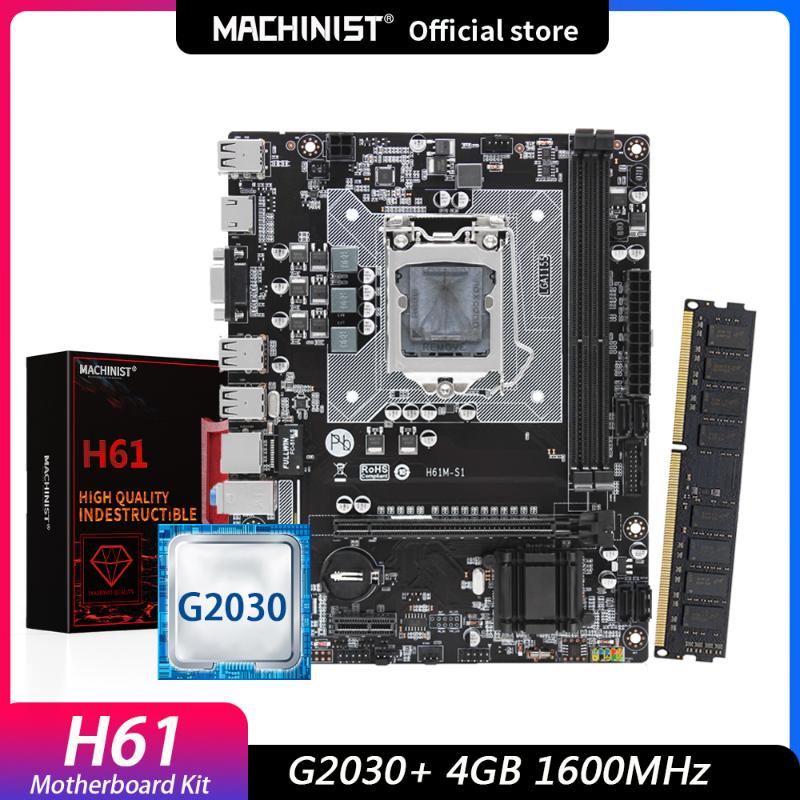 Motherboards Machinist H61 Motherboard Set Kit With Intel G2030 LGA 1155 CPU 4GB 1600MHz DDR3 Ram Memory H61m- S1
Motherboards Machinist H61 Motherboard Set Kit With Intel G2030 LGA 1155 CPU 4GB 1600MHz DDR3 Ram Memory H61m- S1