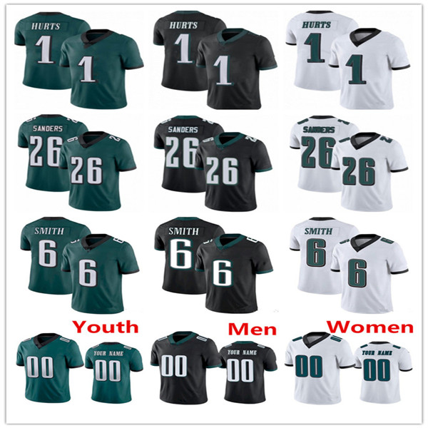 Custom 88 Dallas''Goedert 11 AJ Brown 20 Brian Dawkins 6 DeVonta Smith 1 Jalen Hurts 62 Jason Kelce 26 Miles Sanders 2 Darius Slay Jr Football Jerseys