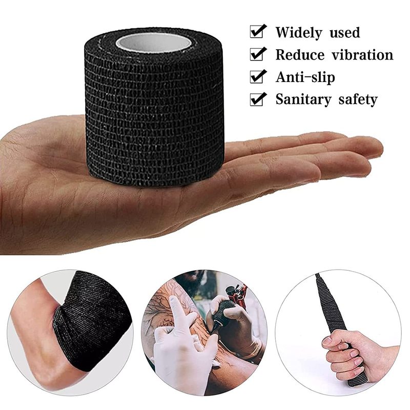 24pcs Tattoo Grip Bandage Cover Wraps Tapes Nonwoven Waterproof Self Adhesive Finger Wrist Protection Tattoo Accessories 220519