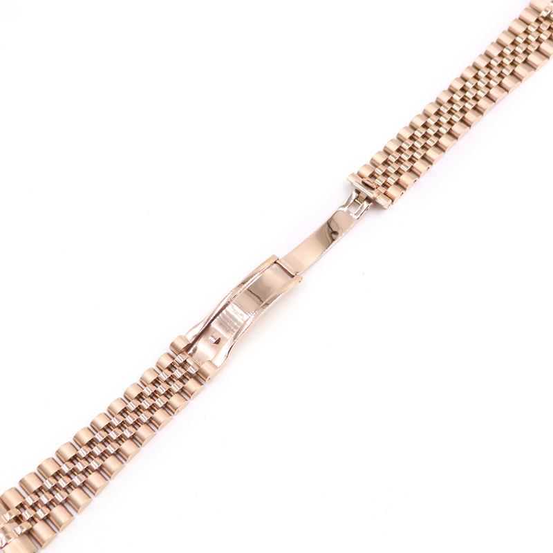 Rolamy 20mm 316L Stainless Steel Jubilee Silver Two Tone Rose Gold Wrist Watch Strap Bracelet Solid Screw Links Curved End 220811