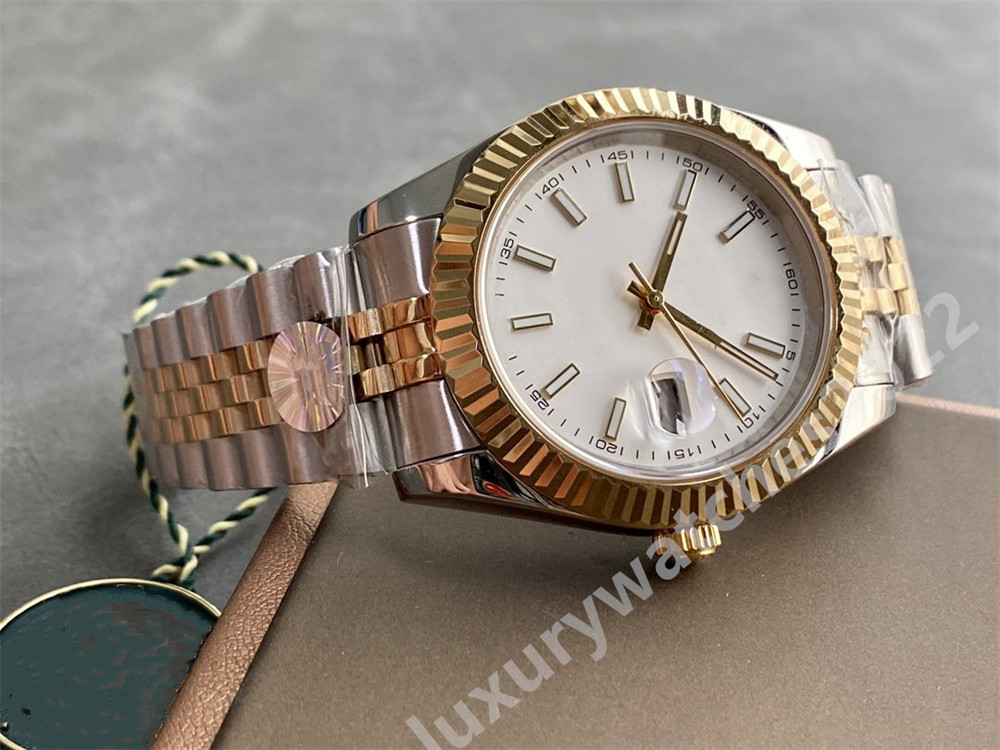 Mens Watches Automatic Mechanical MP Factory Two Tone White Dial 41MM Full Stainless Steel Luminous asia 2813 Movement Couples Style Classic Wristwatches, Watch a
Mens Watches Automatic Mechanical MP Factory Two Tone White Dial 41MM Full Stainless Steel Luminous asia 2813 Movement Couples Style Classic Wristwatches, Watch a