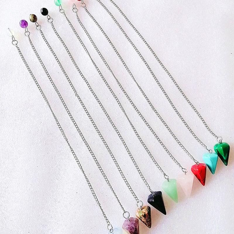 Pendant Necklaces Small Size Stone Pendulum For Dowsing Amethysts Lapis Opal Crystal Cone Healing Chakra Chain Hexagonal Pendants JewelryPen
Pendant Necklaces Small Size Stone Pendulum For Dowsing Amethysts Lapis Opal Crystal Cone Healing Chakra Chain Hexagonal Pendants JewelryPen