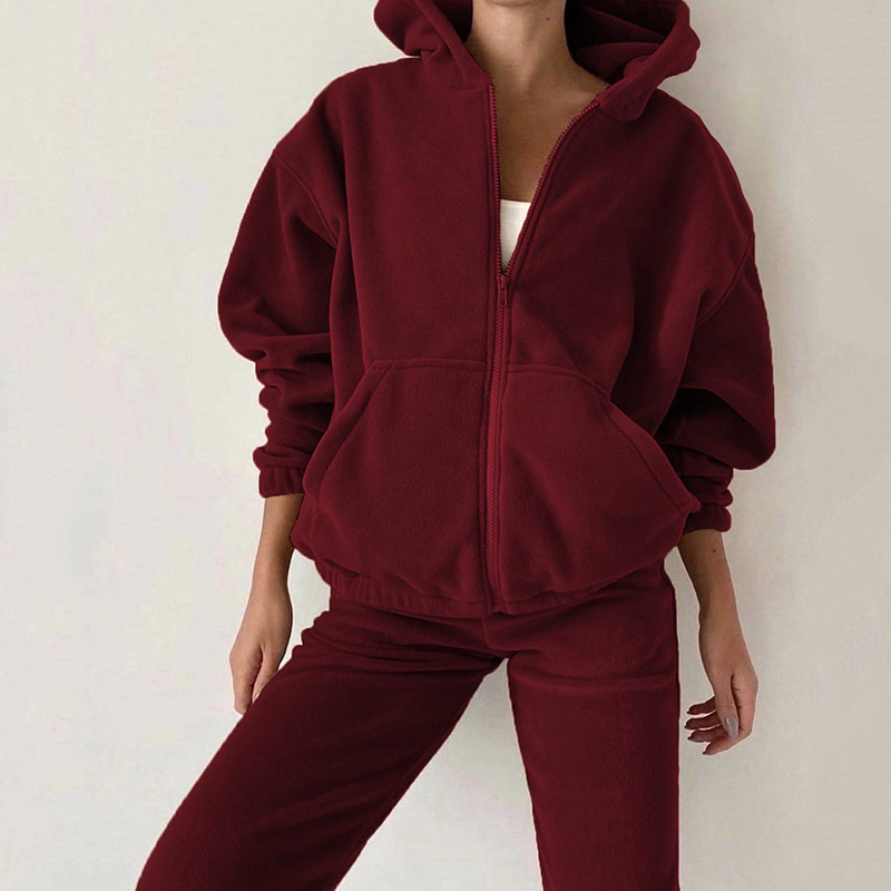 Women Autumn Winter Fashion Hooded Zipper Outerwear And Harem Pant Suit Female Casual Tracksuit Two Piece Sets 220817