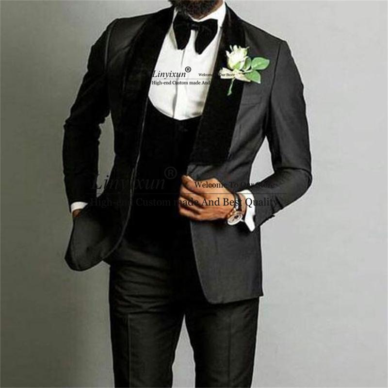 Men's Suits & Blazers Black Velvet Wedding Tuxedos For Groom With Shawl Lapel 3 Piece Men Slim Fit Set Jacket Vest Pants Fashion Costume Hom, Pink
Men's Suits & Blazers Black Velvet Wedding Tuxedos For Groom With Shawl Lapel 3 Piece Men Slim Fit Set Jacket Vest Pants Fashion Costume Hom, Pink
