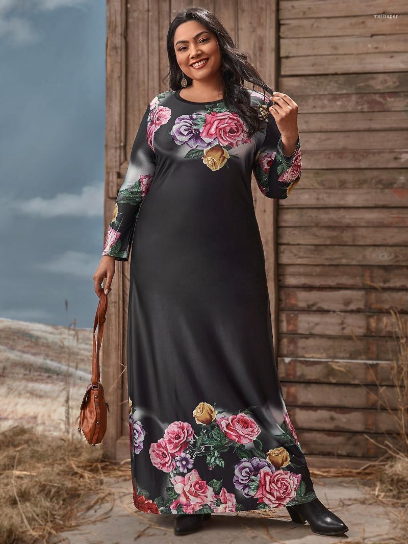 Plus Size Dresses Autumn Winter Dress Women 2022 Long Sleeve Rose Floral Print Casual Black Maxi ClothingPlus Meli22
Plus Size Dresses Autumn Winter Dress Women 2022 Long Sleeve Rose Floral Print Casual Black Maxi ClothingPlus Meli22