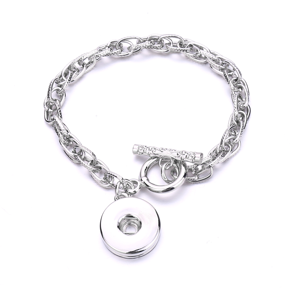 18mm snap button Charm Bracelet Silver Gold chian snaps buttons diy Bracelets Jewelry for women men