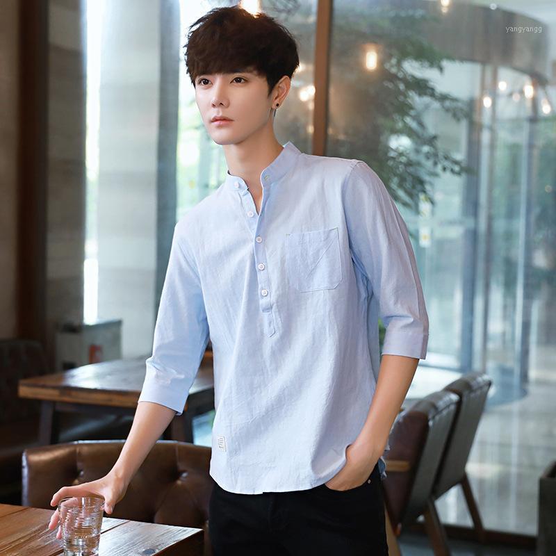 Brand Summer Men' Shirts Seven-quarter Sleeve Shirt For Male Collar Inch Casual Cotton And Linen Tops, Beige
Brand Summer Men' Shirts Seven-quarter Sleeve Shirt For Male Collar Inch Casual Cotton And Linen Tops, Beige