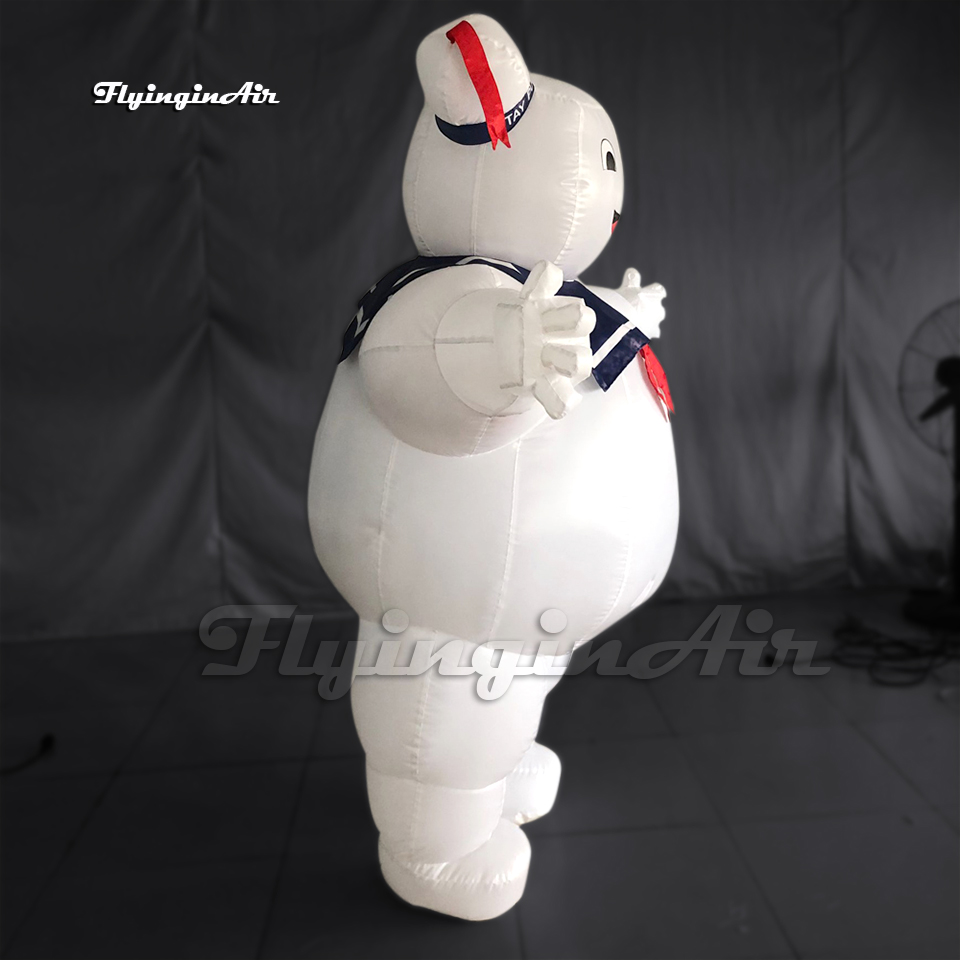 Walking Inflatable Marshmallow Ghost Halloween Costume White Funny Wearable Blow Up Ghostbusters Marshmallow Suit For Party Night