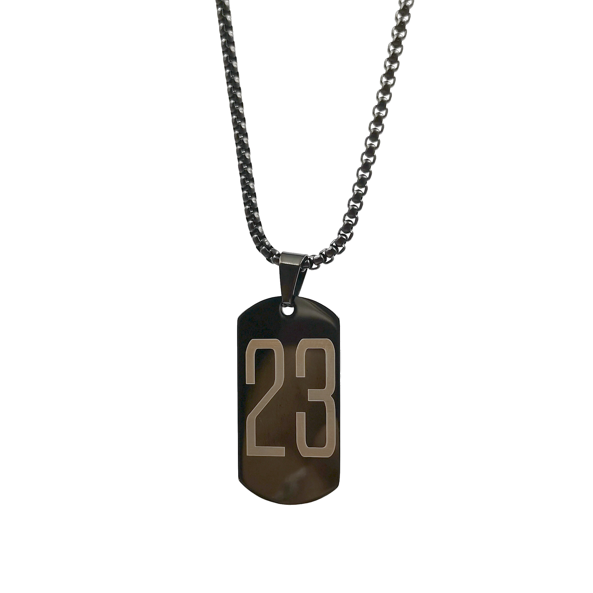 Personalized Sports Number Necklace Baseball Football Basketball Fan Teen - Lucky NumbeDog Tag Charm Gifts 24''