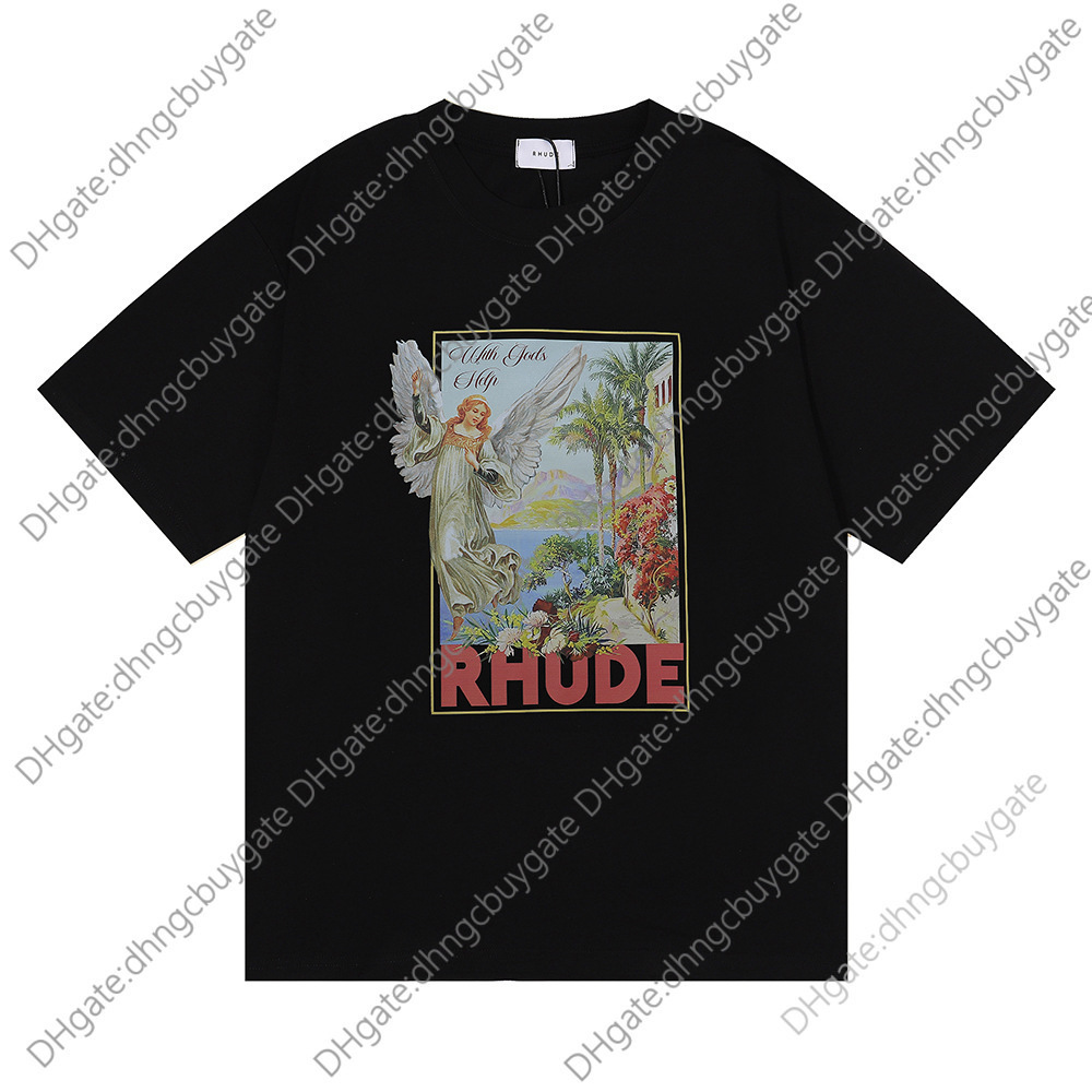 Designer t Shir Rhude High Sree Shor Sleeve Tee Casual Hd Oil Paining Angel Prin T-shir Loose Couple Men and Women Shir Brand High Qualiy, White
Designer t Shir Rhude High Sree Shor Sleeve Tee Casual Hd Oil Paining Angel Prin T-shir Loose Couple Men and Women Shir Brand High Qualiy, White