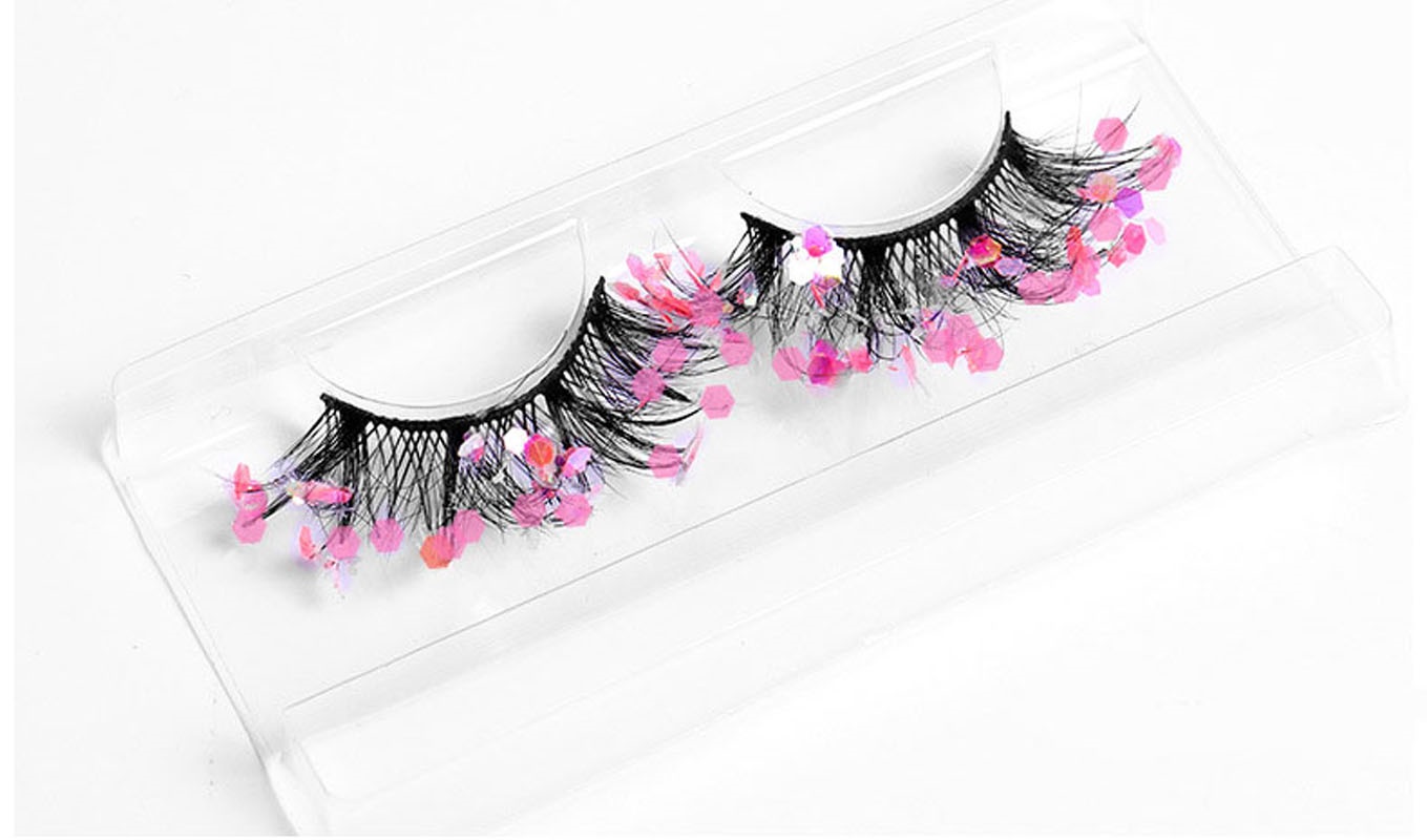 Multilayer Thick Sequined False Eyelashes Soft Light Reusable Hand Made Glitter Fake Lashes