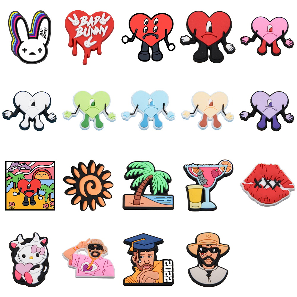 bad bunny shoe charms decorations popular wholesale shoe accessories