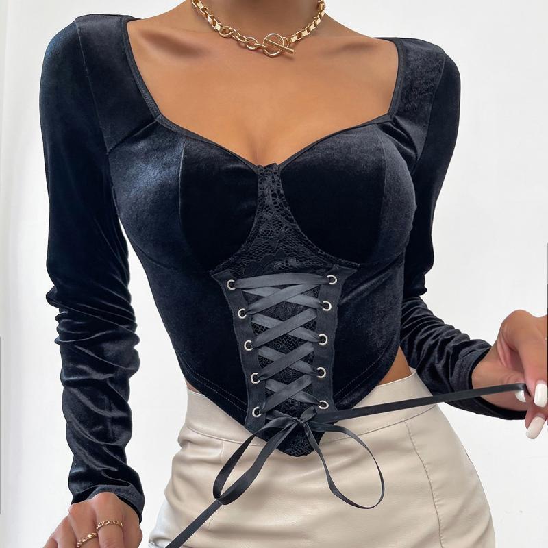 Women' Blouses & Shirts 2022 Autumn Vintage Blouse Women Long Sleeve Square Neck Lace Tie Up Corset Sexy Elegant Crop Tops Female, Black
Women' Blouses & Shirts 2022 Autumn Vintage Blouse Women Long Sleeve Square Neck Lace Tie Up Corset Sexy Elegant Crop Tops Female, Black