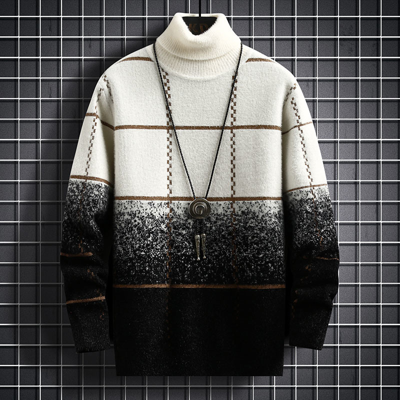 Plaid Pullover Turtleneck Mens Sweaters Fall Winter Cashmere Sweater Thick Male Keep Warm Pull Homme 220812, Black
Plaid Pullover Turtleneck Mens Sweaters Fall Winter Cashmere Sweater Thick Male Keep Warm Pull Homme 220812, Black
