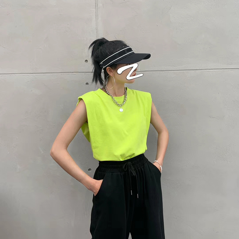 Green Summer White Loose Sleeveless Tops Women Oversized O Neck Casual Basic Sport Vest Tees Female Streetwear Tank Top 220325