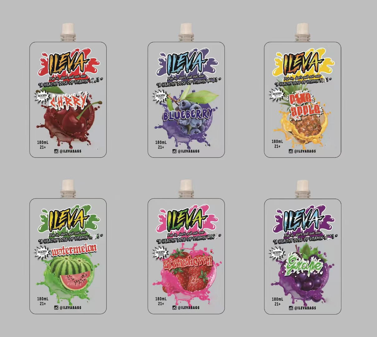 ILEVA 600mg 180ml Liquid spout top packing bag mylar resealable edibles aluminum foil composite flexible packaging bags self-supporting suction nozzle Wholesale
ILEVA 600mg 180ml Liquid spout top packing bag mylar resealable edibles aluminum foil composite flexible packaging bags self-supporting suction nozzle Wholesale