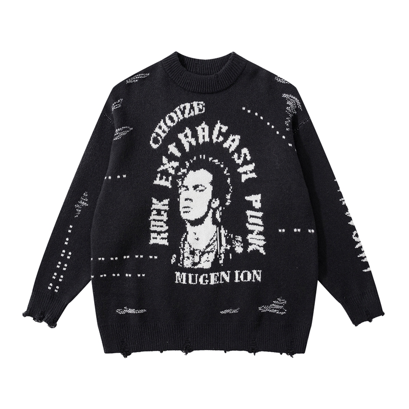 Frayed Print O Neck Hole Sweaters for Men High Street Casual Pullover Clothes
Frayed Print O Neck Hole Sweaters for Men High Street Casual Pullover Clothes