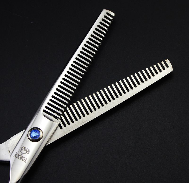 6.0 inch hair thinning scissors stainless steel 6CR Two-sides teeth professional barber tool free shipping
