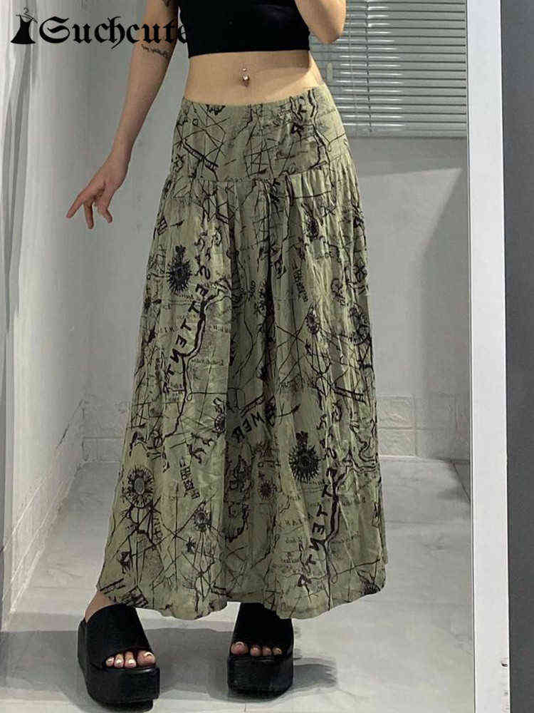 SUCHCUTE Harajuku Floral Print Women Midi Skirts Y2K Grunge Fairycore Low Waist Pleated Long Skirt Vintage 90s Streetwear Cloth T220819, Gn
SUCHCUTE Harajuku Floral Print Women Midi Skirts Y2K Grunge Fairycore Low Waist Pleated Long Skirt Vintage 90s Streetwear Cloth T220819, Gn