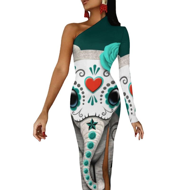 Casual Dresses Sugar Skull Baby Elephant Maxi Dress One Shoulder Day Of The Dead Party Bodycon Autumn Sexy Womens Printed VestidoCasual, Style-8
Casual Dresses Sugar Skull Baby Elephant Maxi Dress One Shoulder Day Of The Dead Party Bodycon Autumn Sexy Womens Printed VestidoCasual, Style-8