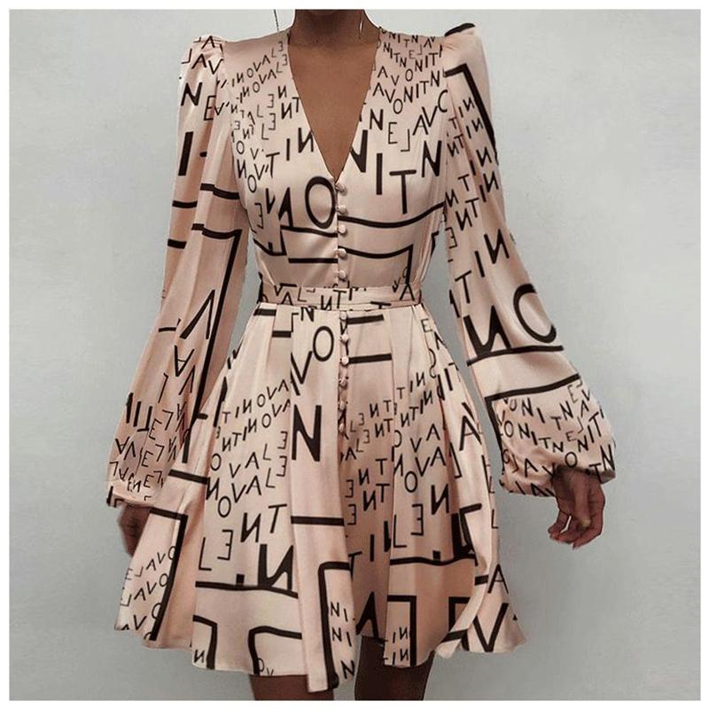 Casual Dresses Printing Dress Spring Fashion Elegant Women Satin Long Sleeve Button A-Line Mini Loose V-Neck Party Vestido, Blue
Casual Dresses Printing Dress Spring Fashion Elegant Women Satin Long Sleeve Button A-Line Mini Loose V-Neck Party Vestido, Blue