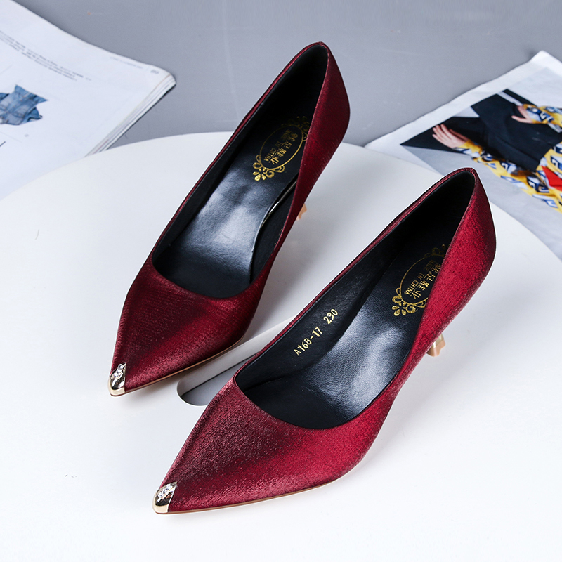 Arrival Green Heels Pointed Toed Office Lady Mid-Heel Pumps Woman High Evening Shoes Summer Stiletto Shoe B350 220328