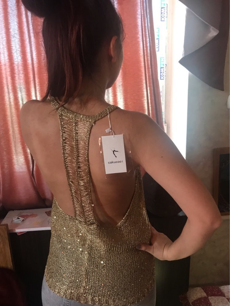 Summer sexy hollow out knitted camis women shiny bling sequined tanks tops sequins gold 220316