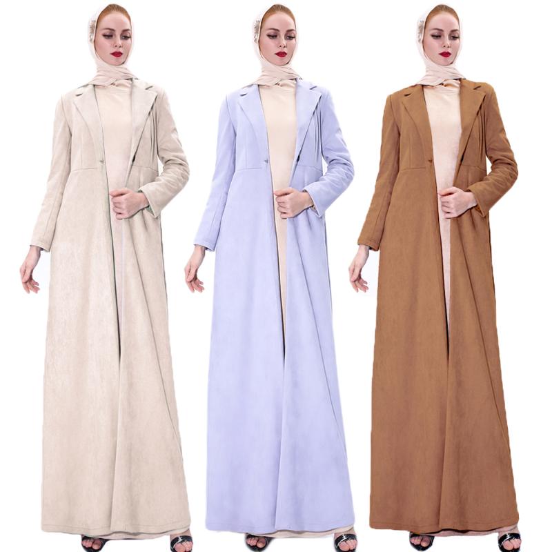 Ethnic Clothing Women Long Overcoat Suede Sleeve Fall Winter Warm Trench Coat Slim Casual Muslim Outwear Swing Lapel Collar Modest
Ethnic Clothing Women Long Overcoat Suede Sleeve Fall Winter Warm Trench Coat Slim Casual Muslim Outwear Swing Lapel Collar Modest