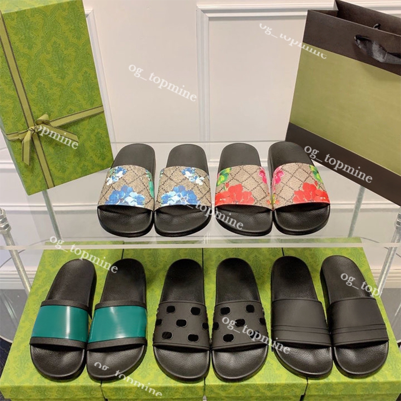 Designers Mens Womens Slides Fashion Luxurious Floral Slipper Leather bee ace snake Rubber Flats Sandals Summer Loafers Gear Bottoms Beach Slippers