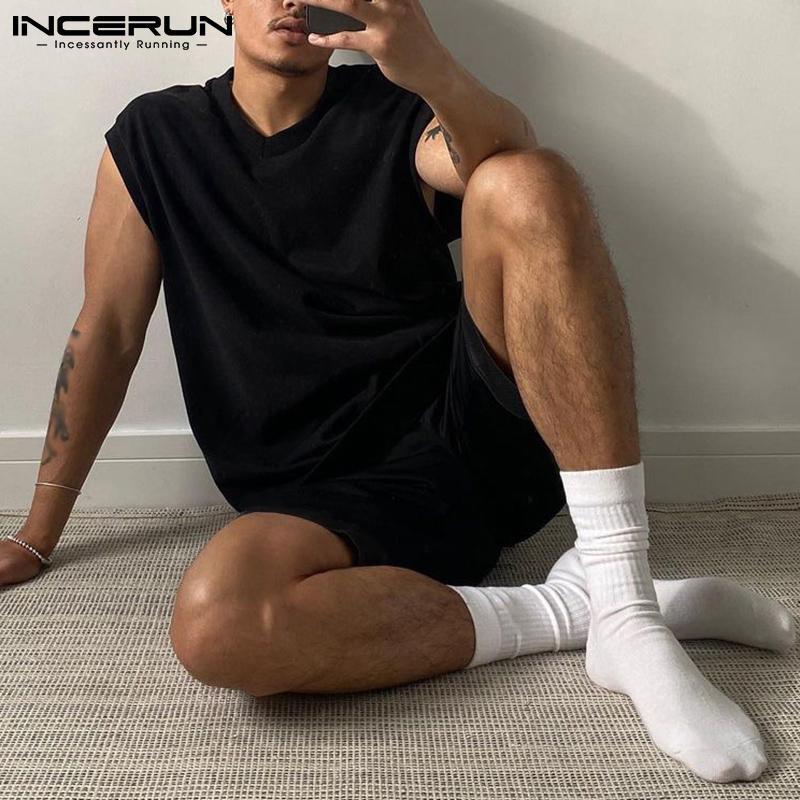 Men' Tracksuits INCERUN Men Casual Sets Solid Streetwear V Neck Sleeveless Tank Tops & Shorts Two Pieces 2022 Workout Homewear Suits, Black
Men' Tracksuits INCERUN Men Casual Sets Solid Streetwear V Neck Sleeveless Tank Tops & Shorts Two Pieces 2022 Workout Homewear Suits, Black