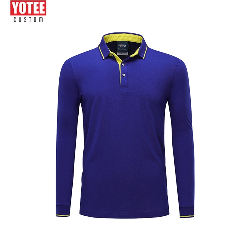 YOTEE Custom Long Sleeve polo shirt men Add Your Own Text Picture on Your Personalized Customized Tee polo shirt 210308