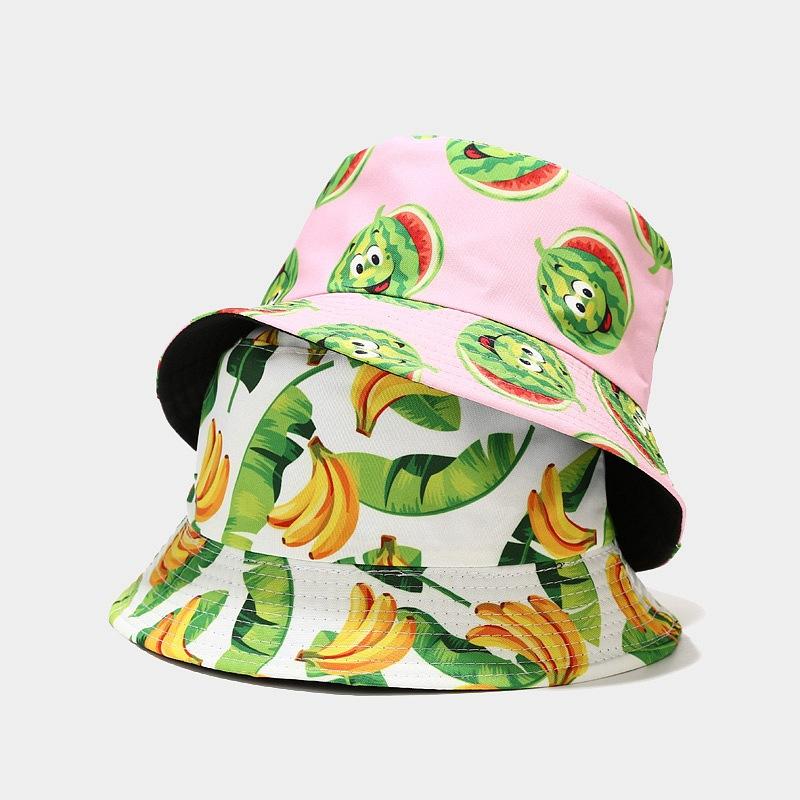 Berets Spring Banana Print Bucket Hat Watermelon Two Side Reversiable Summer For Women Leisure Suncreen Panama Bob HatBerets, Black
Berets Spring Banana Print Bucket Hat Watermelon Two Side Reversiable Summer For Women Leisure Suncreen Panama Bob HatBerets, Black