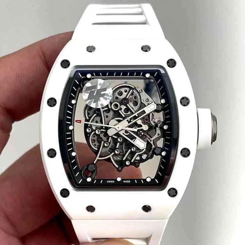 Luxury Mens Mechanics Watches Richa Wristwatch Business Leisure Rm055 Multifunctional Automatic Mechanical Mill White Ceramic Tape Men's On0, Black
Luxury Mens Mechanics Watches Richa Wristwatch Business Leisure Rm055 Multifunctional Automatic Mechanical Mill White Ceramic Tape Men's On0, Black