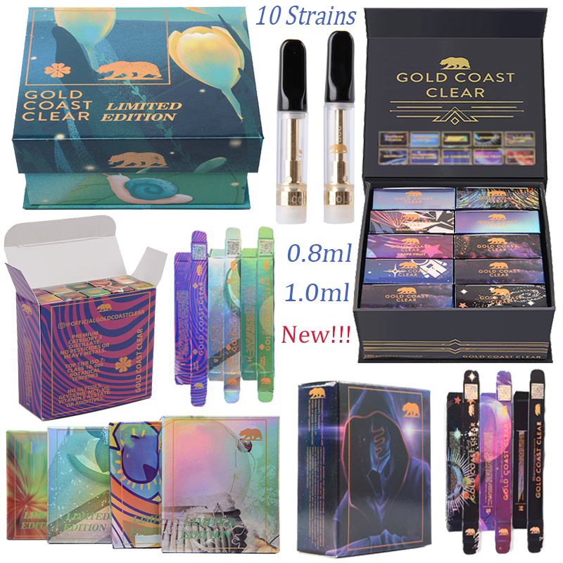 GOLD COAST CLEAR Atomizers Empty Vape Pen Cartridges Packaging 0.8ML 1.0ML Ceramic Coil Black Carts Glass Tank Thick Oil Wax Vaporizer 510 Thread E Cigarettes
GOLD COAST CLEAR Atomizers Empty Vape Pen Cartridges Packaging 0.8ML 1.0ML Ceramic Coil Black Carts Glass Tank Thick Oil Wax Vaporizer 510 Thread E Cigarettes