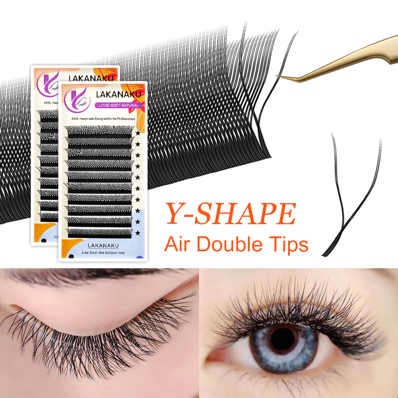 LAKANAKU YY Shape Volume Lashes Y Eyelash Extensions Cilia and Brazilian Cashmere Mink Cilios 220524