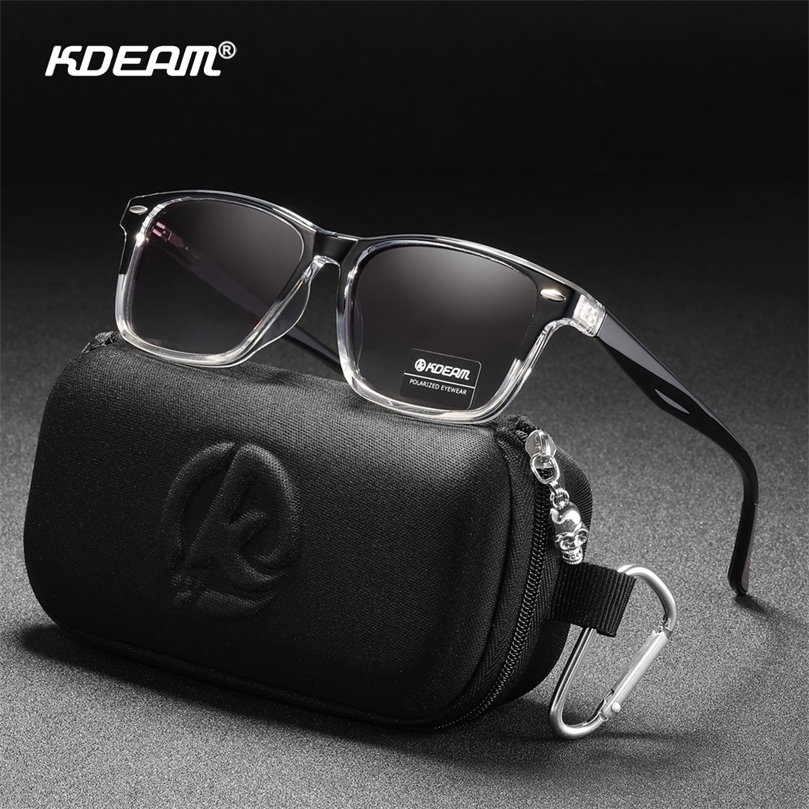 KDEAM All Matching Square Polarized Sunglasses For Men Women TR90 Material Frame Spring Hinges KD398 220521