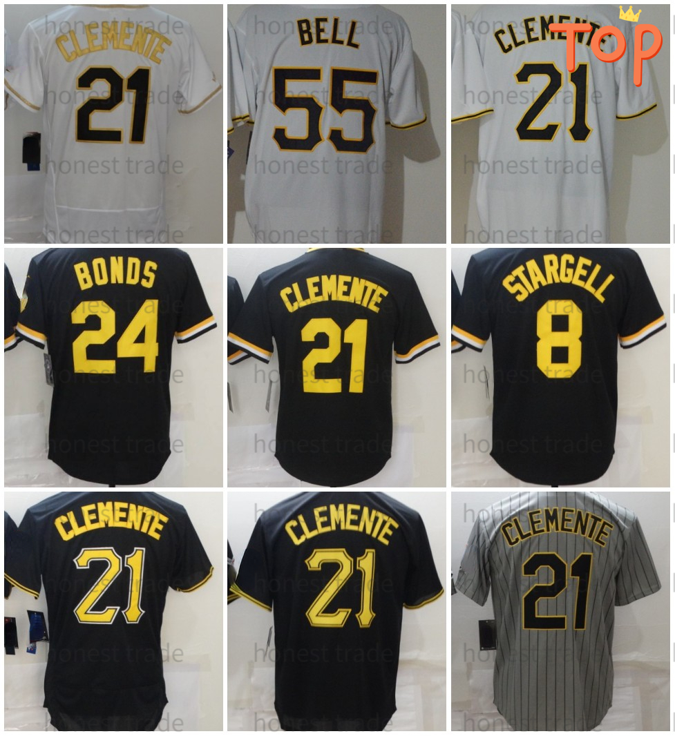 21 Roberto Clemente 55 Bell Baseball Jersey Willie 8 Stargell 24 Barry Bonds White Yellow Black Men's t-shirt Jerseys Quality, Men;pitts
21 Roberto Clemente 55 Bell Baseball Jersey Willie 8 Stargell 24 Barry Bonds White Yellow Black Men's t-shirt Jerseys Quality, Men;pitts