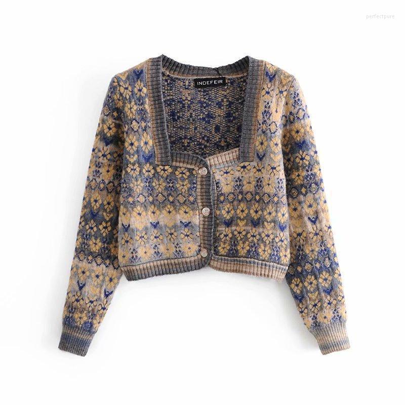 Women' Knits & Tees 2022 Fall Winter Women Jacquard Knitted Jacket Sweater Cardigan Long Sleeve Square Female Korean Sweet Pull Perf22, As picture
Women' Knits & Tees 2022 Fall Winter Women Jacquard Knitted Jacket Sweater Cardigan Long Sleeve Square Female Korean Sweet Pull Perf22, As picture