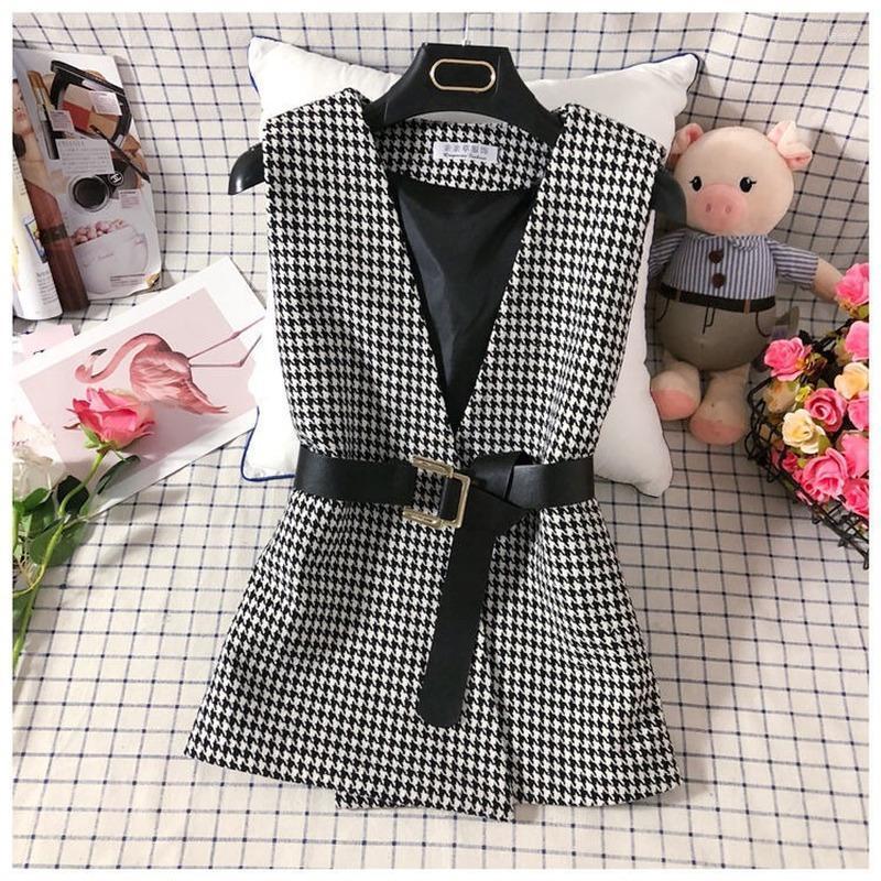 Women's Vests Spring Autumn Women Fashion Houndstooth Plaid Tweed Vest Office Lady Sleeveless Short Slim Waistcoats With Belt Y182
Women's Vests Spring Autumn Women Fashion Houndstooth Plaid Tweed Vest Office Lady Sleeveless Short Slim Waistcoats With Belt Y182