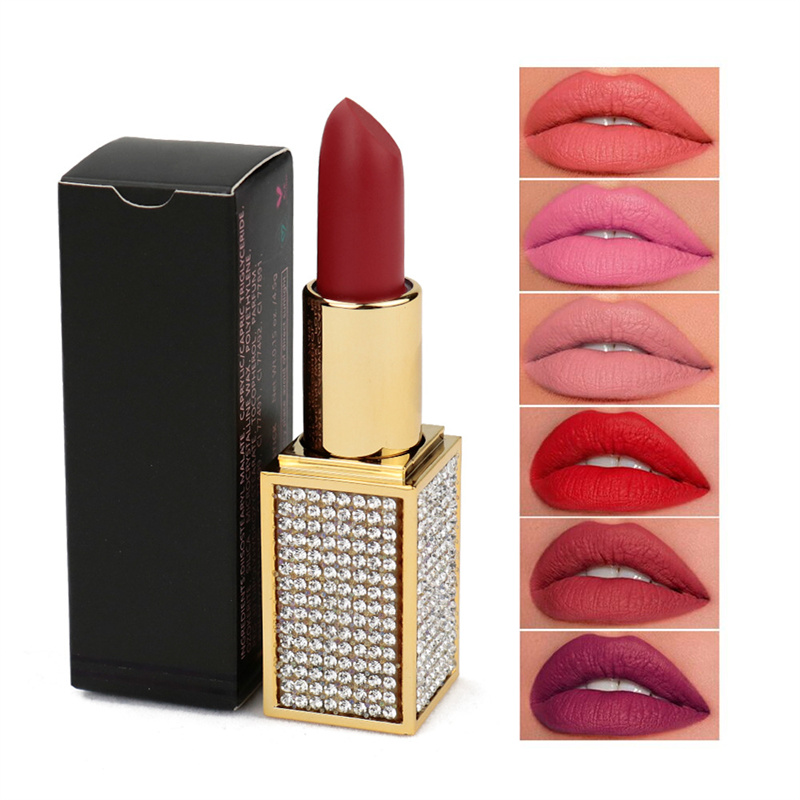 Diamond Tube Matte Lipsticks Long Lasting Waterproof NO LOGO Lipstick Non Stick Cup Lip Gloss, As picture
Diamond Tube Matte Lipsticks Long Lasting Waterproof NO LOGO Lipstick Non Stick Cup Lip Gloss, As picture