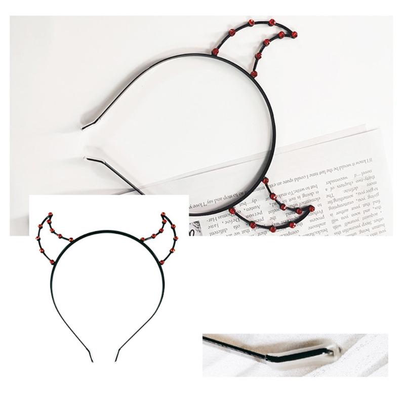 Other Event Party Supplies Devil Horn Headband Rhinestone Headwear For Halloween Wear Hair Band Shiny Birthday Headpiece