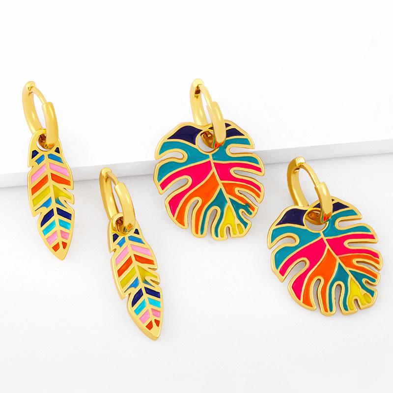 Dangle & Chandelier FLOLA Copper Zircon Multicolor Leaf Earrings For Women Girl Gold Plated Enamel Drop Accessories Ersx63
Dangle & Chandelier FLOLA Copper Zircon Multicolor Leaf Earrings For Women Girl Gold Plated Enamel Drop Accessories Ersx63